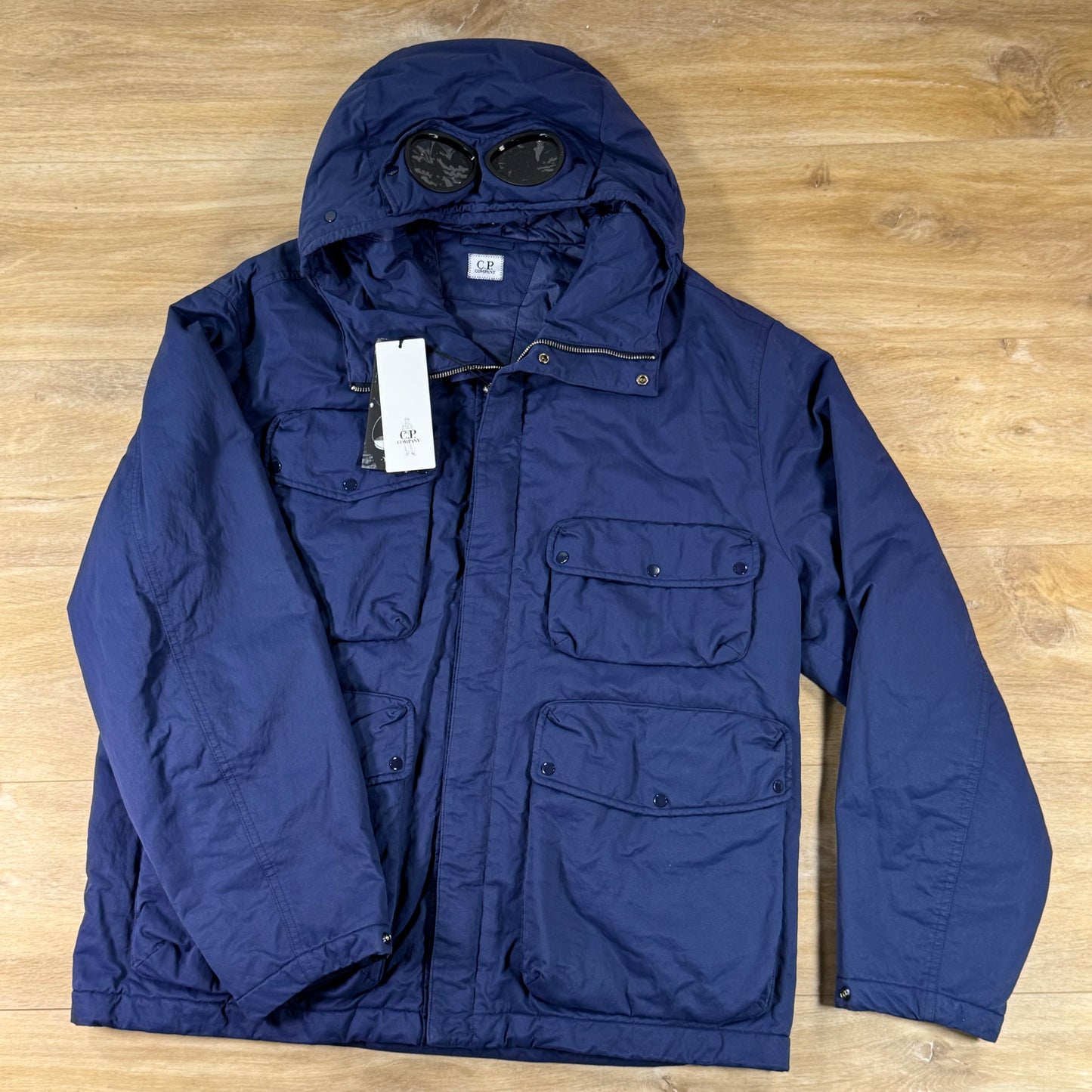 C.P. Company T-Flatt Padded Goggle Jacket in Peacoat - Blue