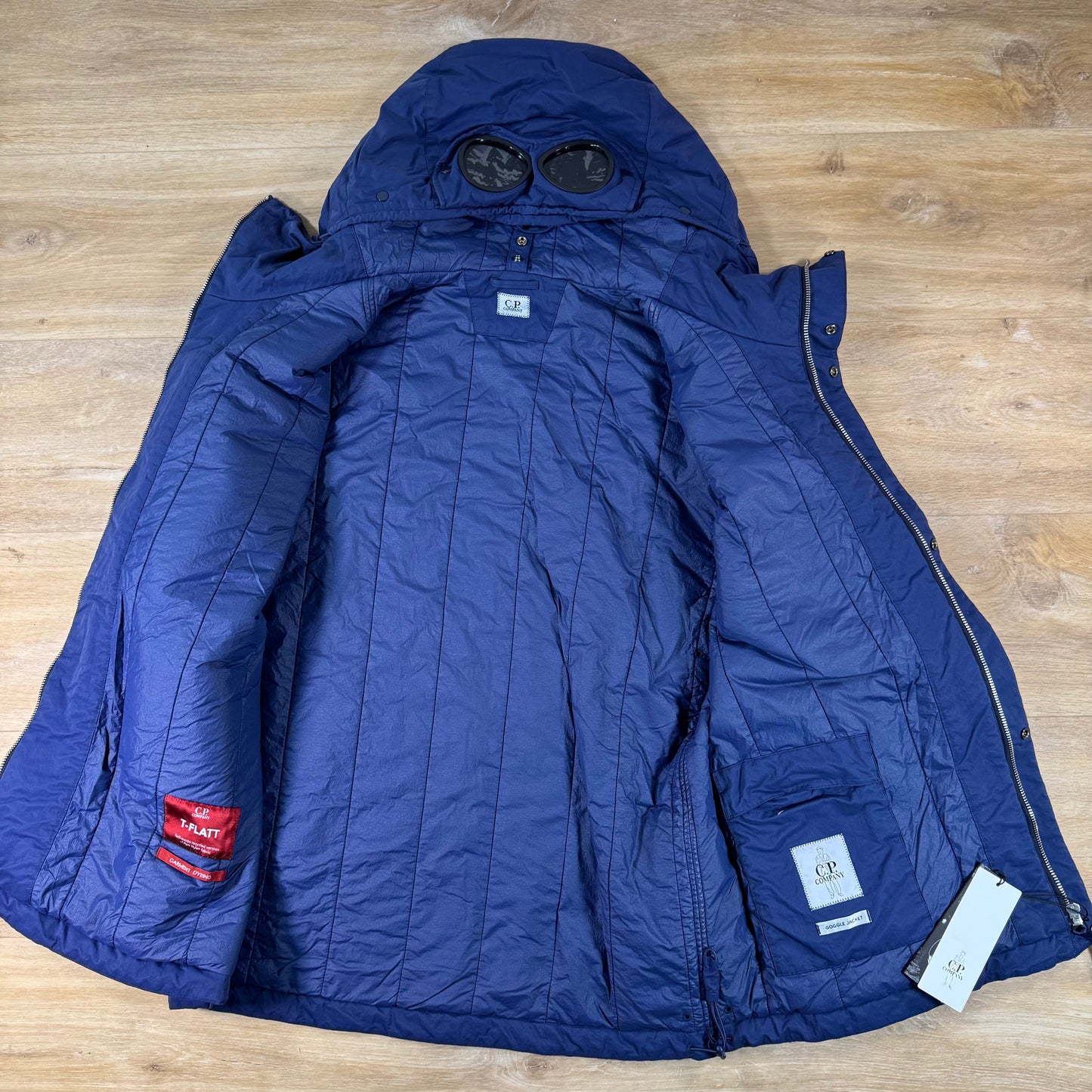 C.P. Company T-Flatt Padded Goggle Jacket in Peacoat - Blue
