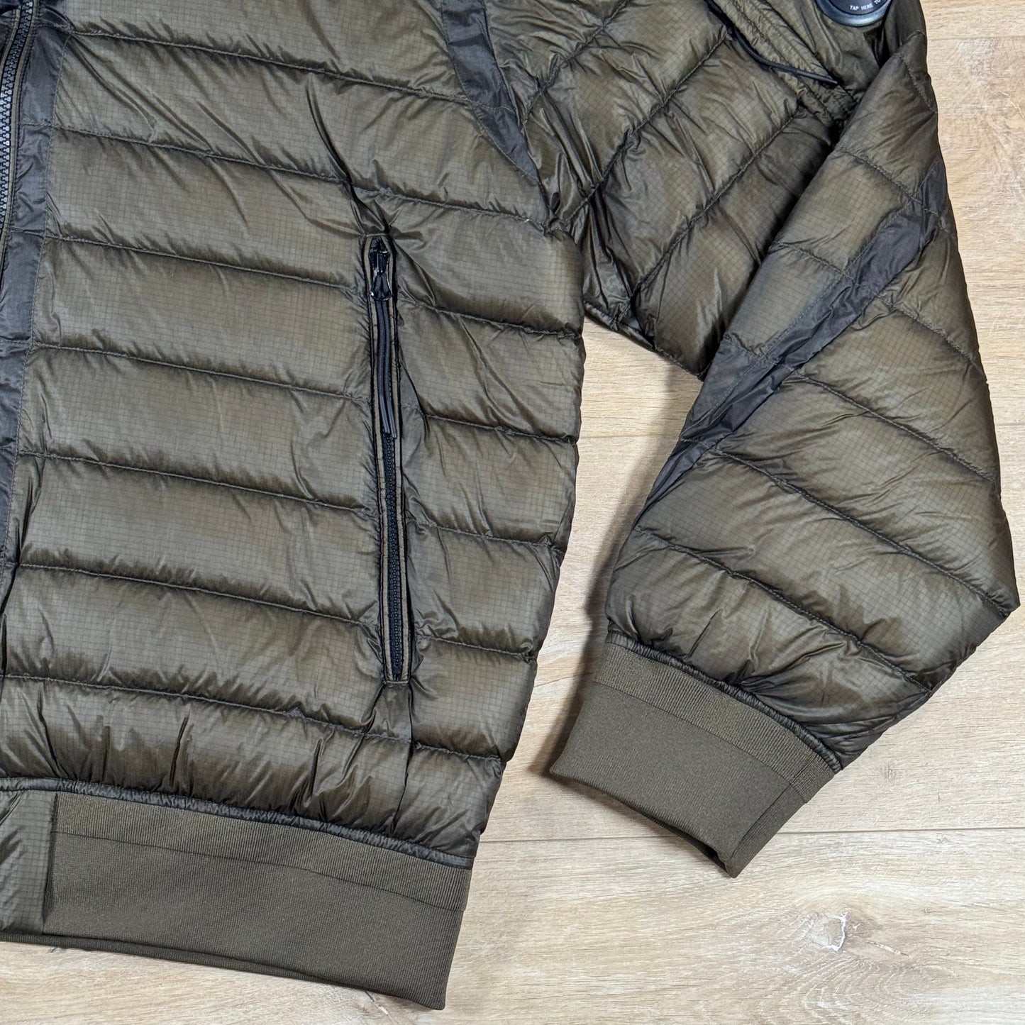 C.P. Company D.D. Shell Hooded Lens Down Jacket in Ivy Green