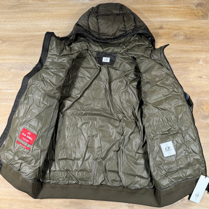 C.P. Company D.D. Shell Hooded Lens Down Jacket in Ivy Green