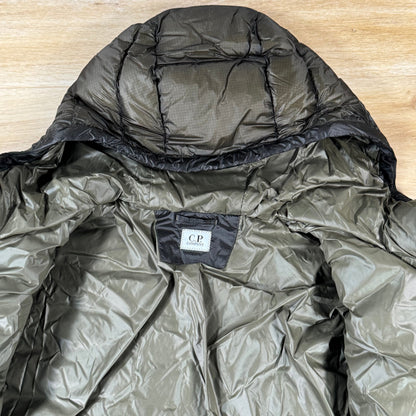 C.P. Company D.D. Shell Hooded Lens Down Jacket in Ivy Green