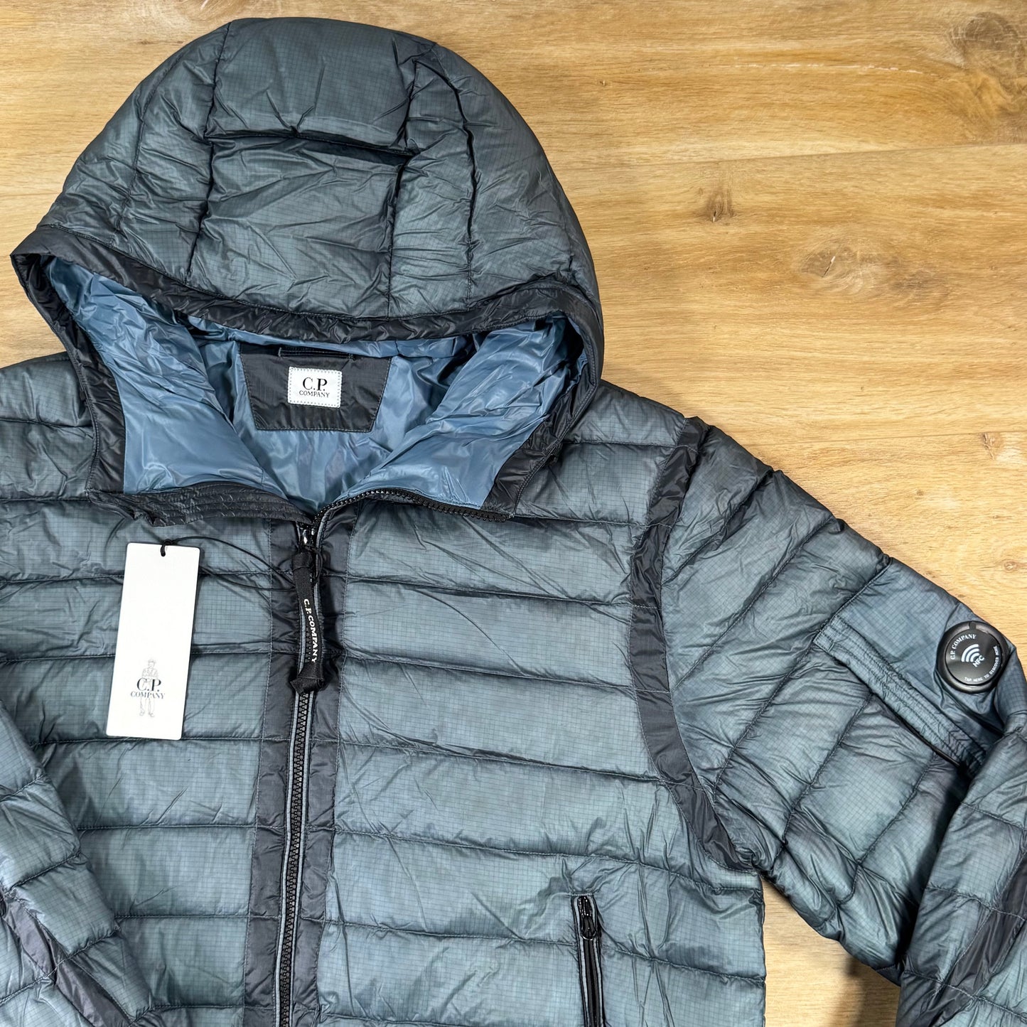 C.P. Company D.D. Shell Hooded Lens Down Jacket in Orion Blue