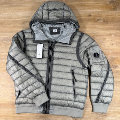 C.P. Company D.D. Shell Hooded Lens Down Jacket in Flint Grey