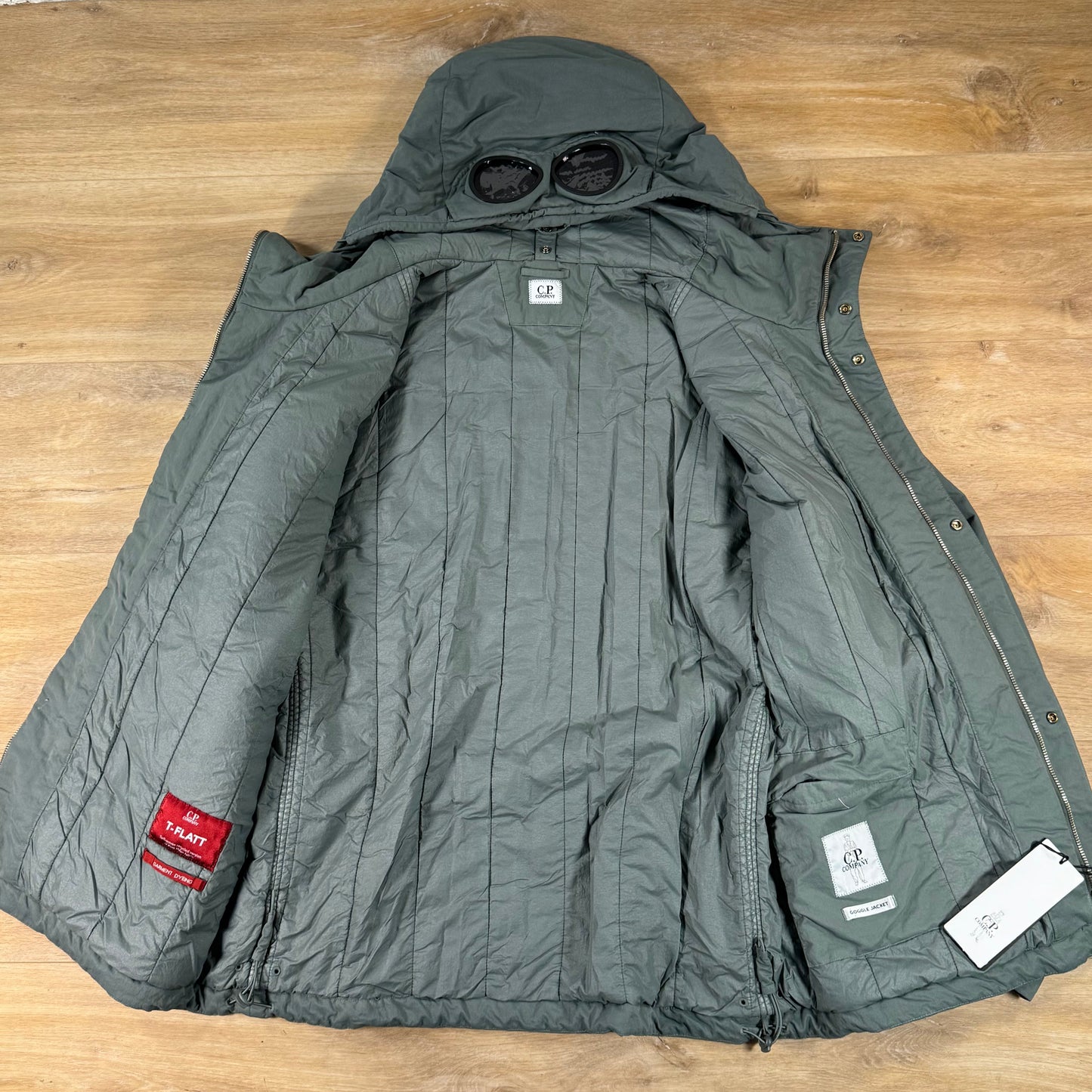 C.P. Company T-Flatt Padded Goggle Jacket in Castor Grey