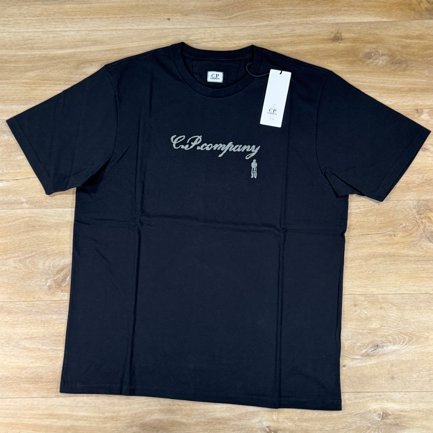 C.P. Company 30/1 Jersey Logo T-Shirt in Black
