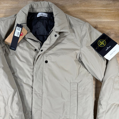 Stone Island Micro Twill Padded Car Coat in Desert