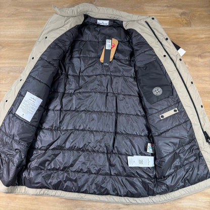 Stone Island Micro Twill Padded Car Coat in Desert