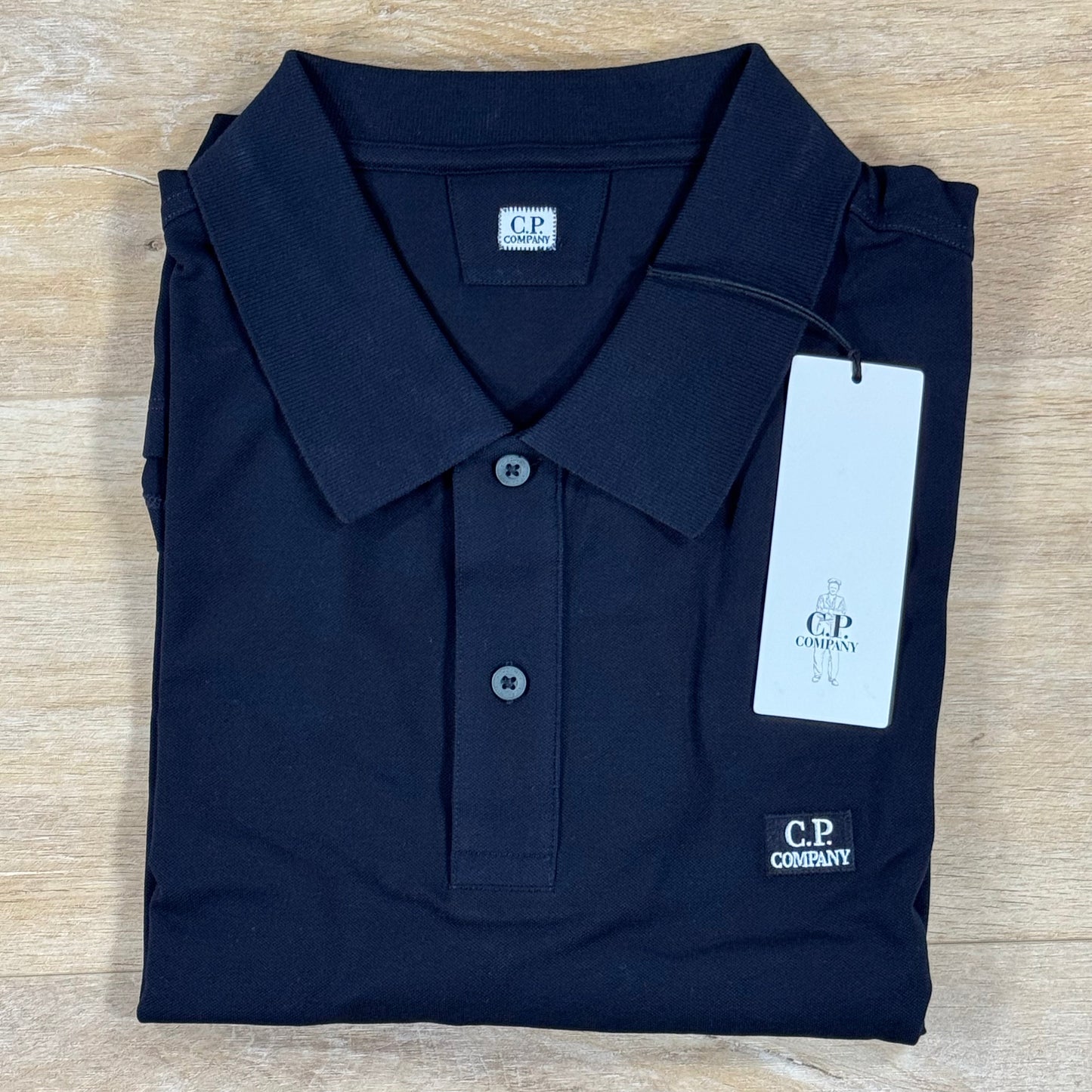 C.P. Company Stretch Piquet Polo Shirt in Navy
