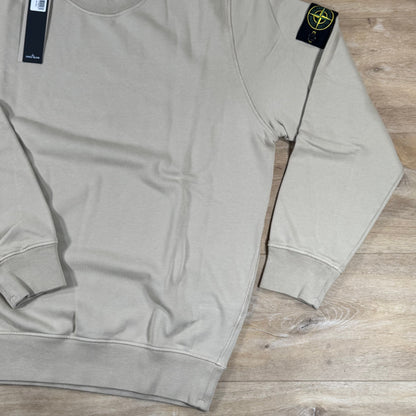 Stone Island Organic Cotton Fleece Crewneck Sweatshirt in Desert