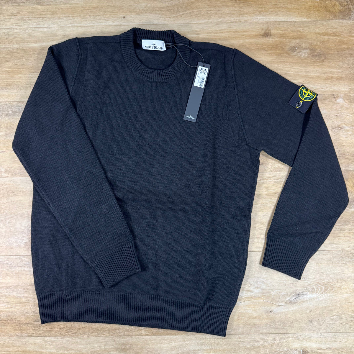 Stone Island Lambswool Crewneck Jumper in Black