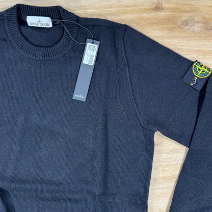 Stone Island Lambswool Crewneck Jumper in Black