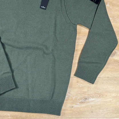 Stone Island Lambswool Crewneck Jumper in Military Green