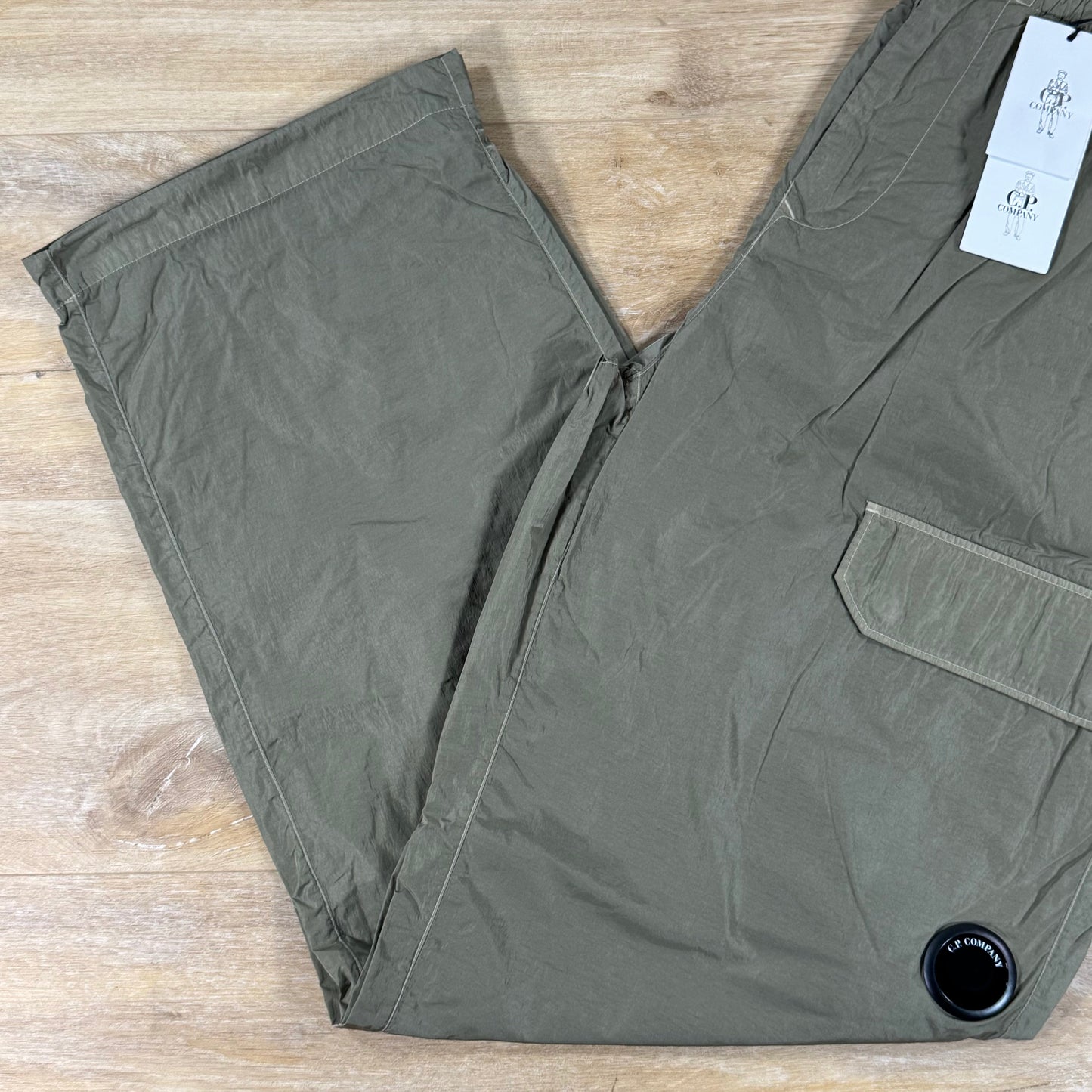 C.P. Company Chrome-R Regular Lens Cargo Pants in Fallen Rock - Beige