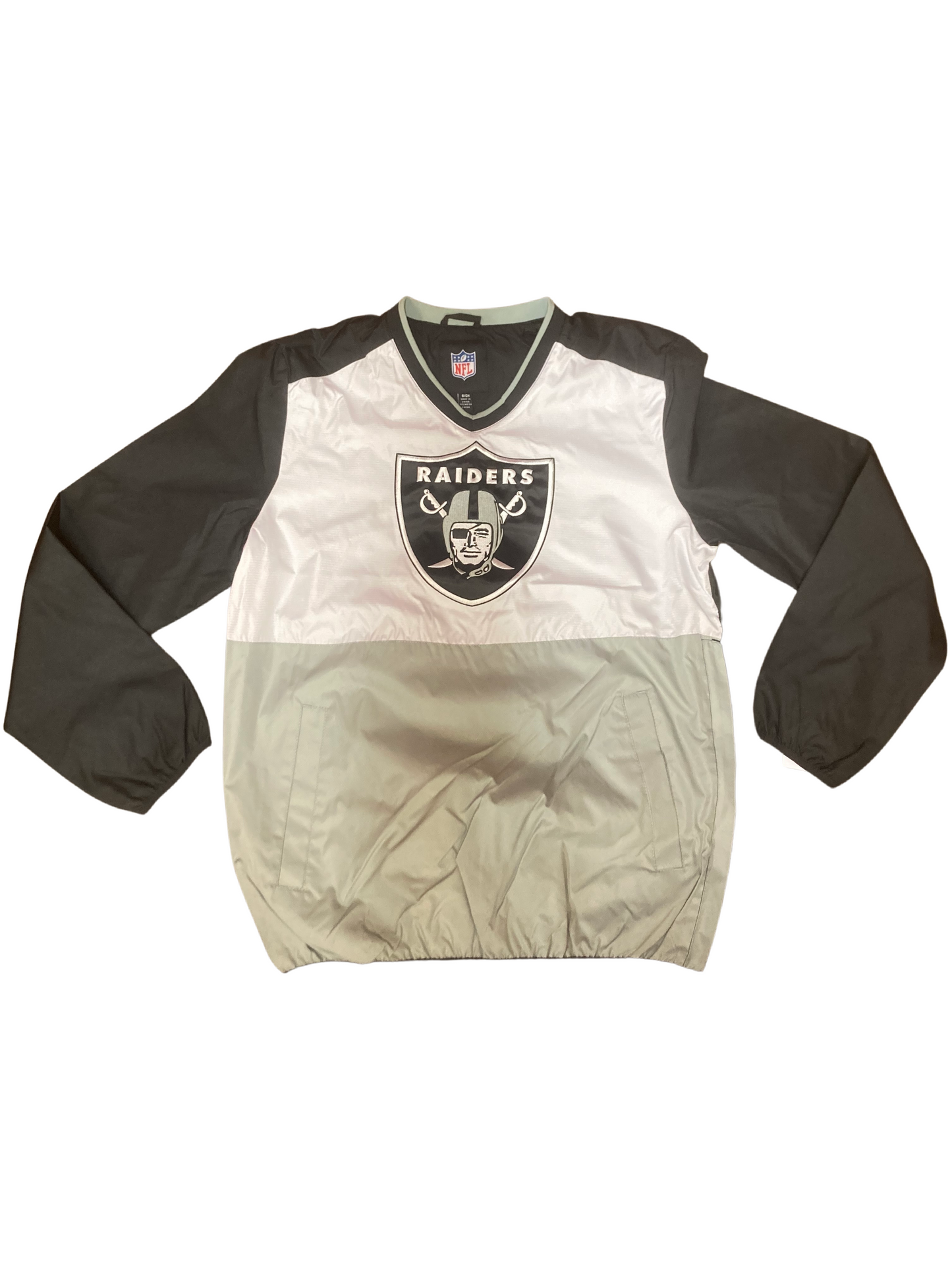 Las Vegas Raiders G-III Home Team V-Neck Pullover - Grey/Black/White