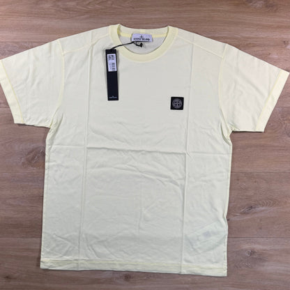 Stone Island Patch Logo T-Shirt in Pastel Yellow