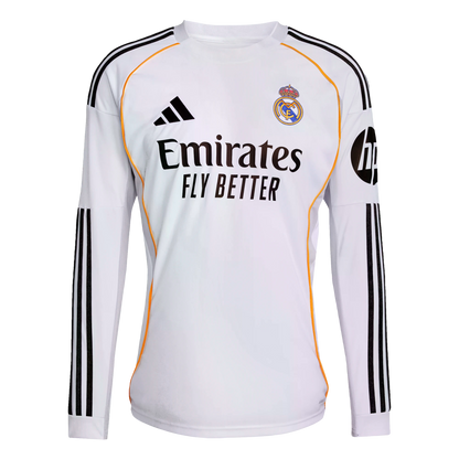 Adidas Real Madrid 25/26 Long Sleeve Home Jersey