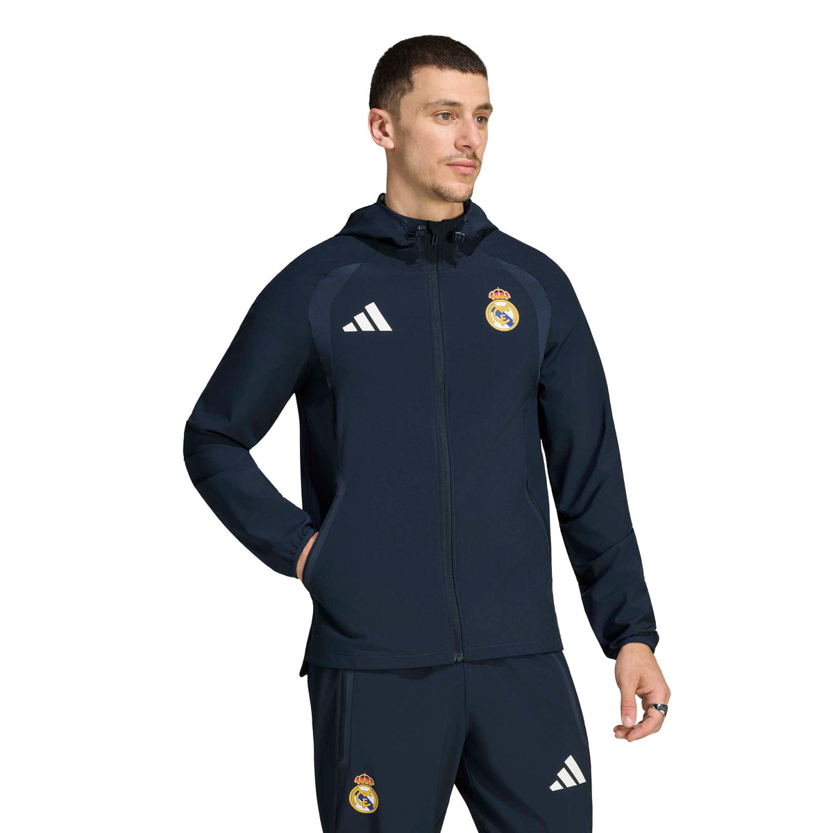 Adidas Real Madrid Tiro Travel Full Zip Windbreaker