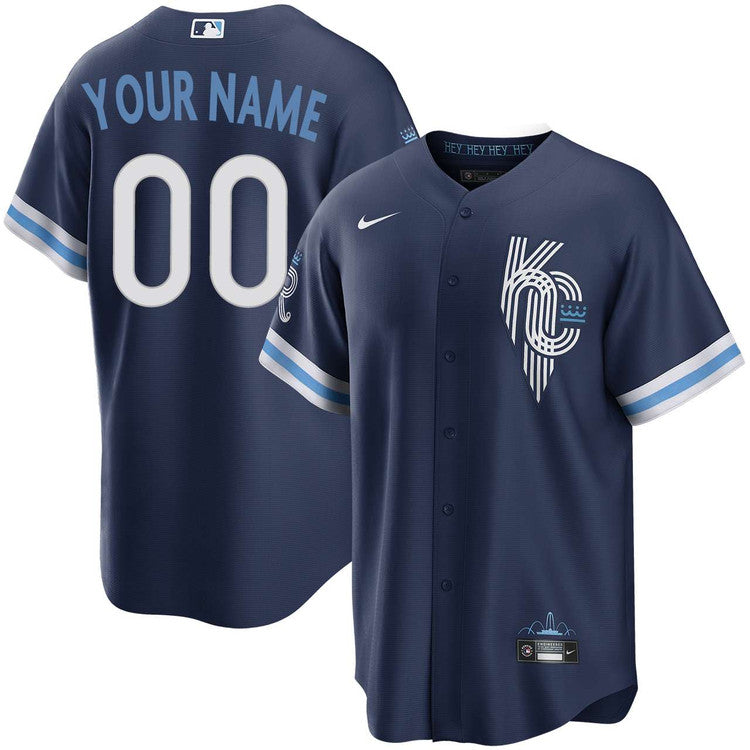 Custom Kansas City Royals City Connect Jersey - Navy