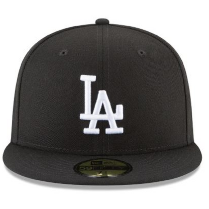 Los Angeles Dodgers NEW ERA BASIC COLLECTION FITTED 59FIFTY-BLACK AND WHITE