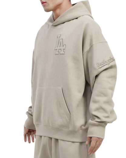 Pro Standard Los Angeles Dodgers Neutral Drop Hoodie-Taupe