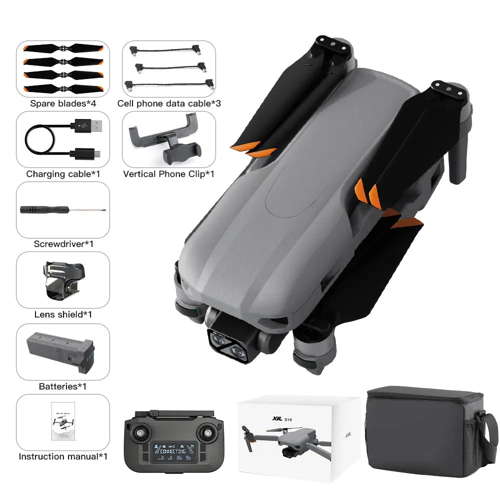 LYZRC XiL019 GPS Drone 4K HD Camera Obstacle Avoidance LCD Screen Controller Brushless Foldable Quadcopter RTF