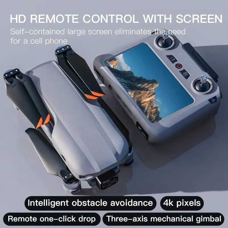 LYZRC XiL019 GPS Drone 4K HD Camera Obstacle Avoidance LCD Screen Controller Brushless Foldable Quadcopter RTF