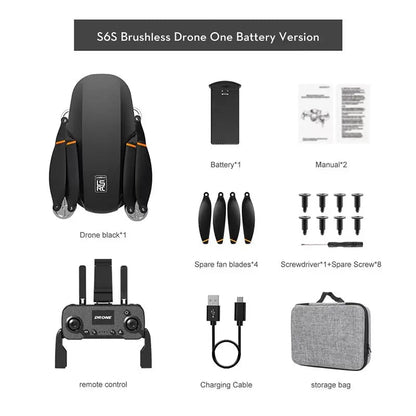 LSRC-S6S Mini Drone GPS 5G WiFi FPV 4K HD Camera Brushless Foldable Quadcopter RTF