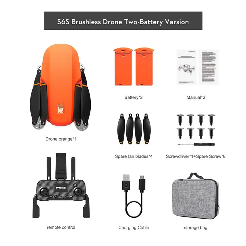 LSRC-S6S Mini Drone GPS 5G WiFi FPV 4K HD Camera Brushless Foldable Quadcopter RTF