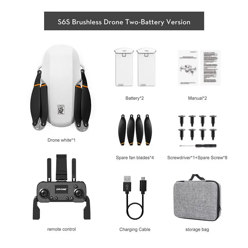 LSRC-S6S Mini Drone GPS 5G WiFi FPV 4K HD Camera Brushless Foldable Quadcopter RTF