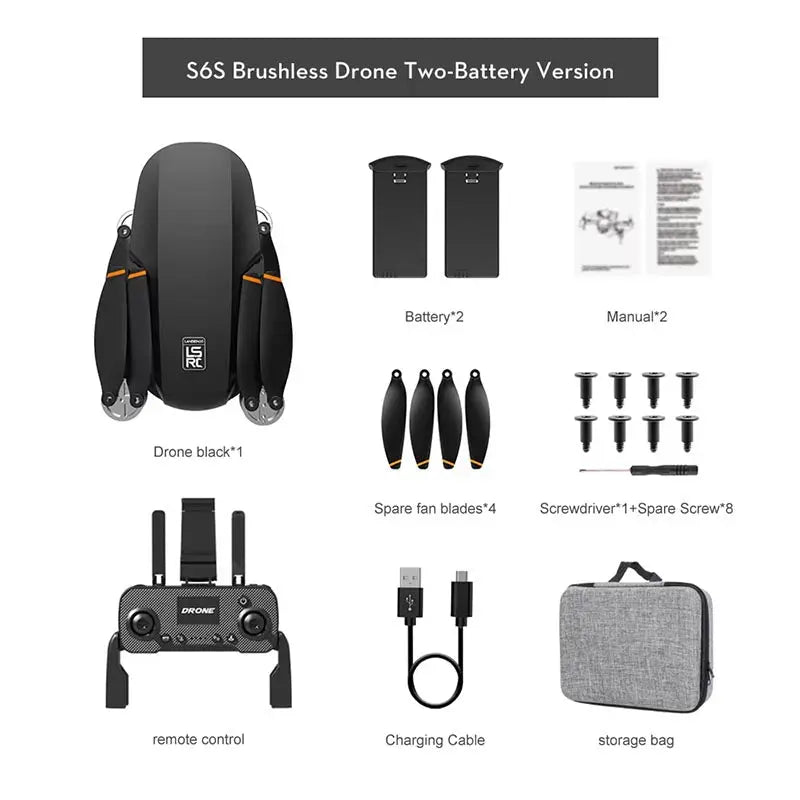 LSRC-S6S Mini Drone GPS 5G WiFi FPV 4K HD Camera Brushless Foldable Quadcopter RTF