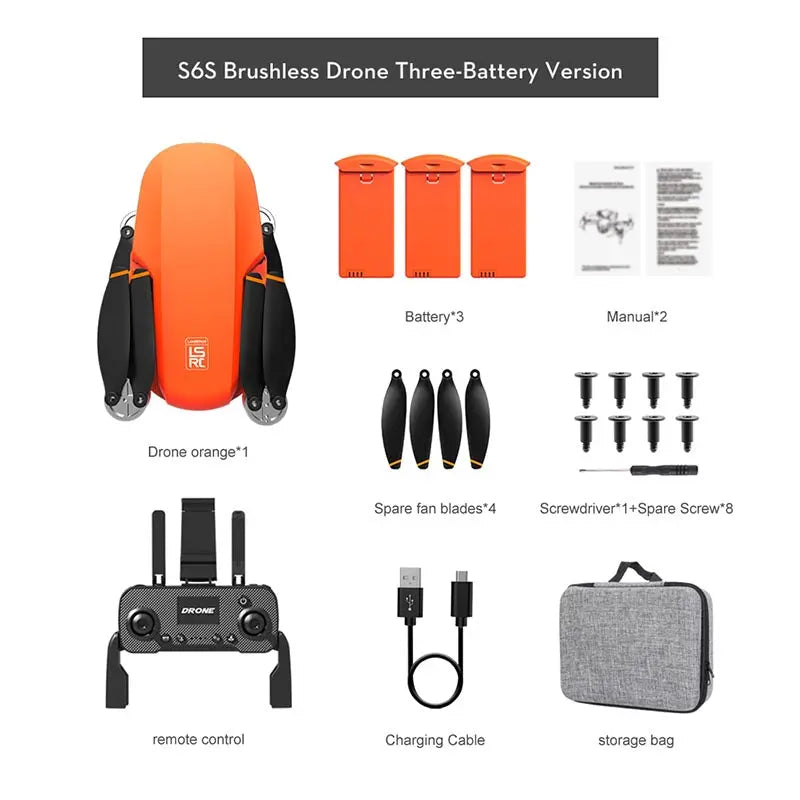 LSRC-S6S Mini Drone GPS 5G WiFi FPV 4K HD Camera Brushless Foldable Quadcopter RTF