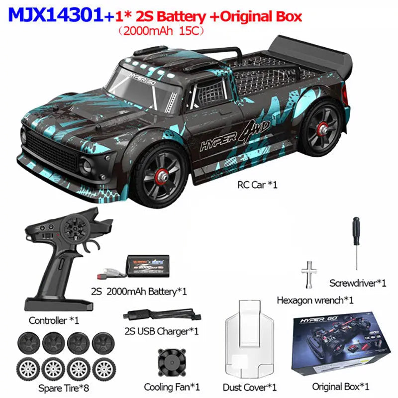 MJX Hyper Go 14301/14302 1/14 Scale 4WD Brushless Drift Rally Buggy Metal Chassis Hydraulic Shock RC Car RTR