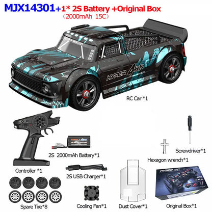 MJX Hyper Go 14301/14302 1/14 Scale 4WD Brushless Drift Rally Buggy Metal Chassis Hydraulic Shock RC Car RTR