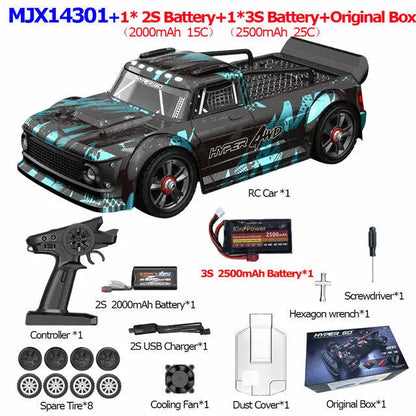 MJX Hyper Go 14301/14302 1/14 Scale 4WD Brushless Drift Rally Buggy Metal Chassis Hydraulic Shock RC Car RTR