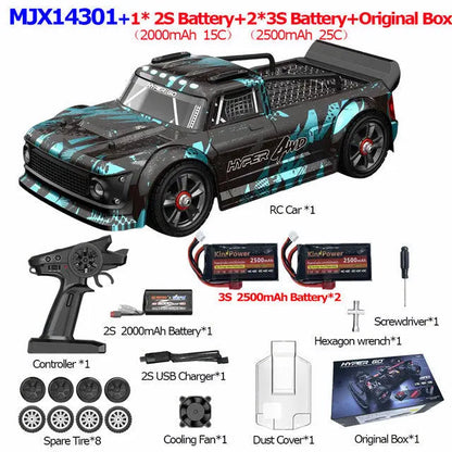 MJX Hyper Go 14301/14302 1/14 Scale 4WD Brushless Drift Rally Buggy Metal Chassis Hydraulic Shock RC Car RTR