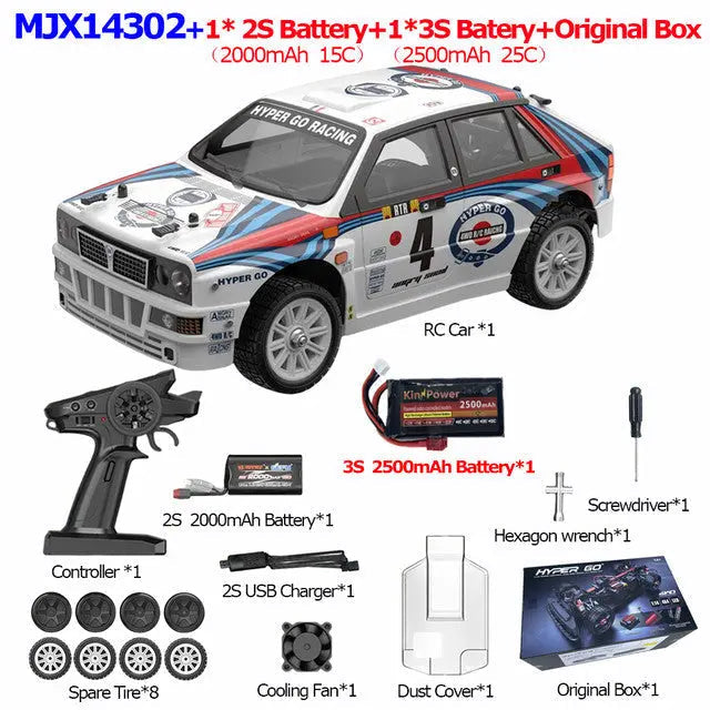 MJX Hyper Go 14301/14302 1/14 Scale 4WD Brushless Drift Rally Buggy Metal Chassis Hydraulic Shock RC Car RTR