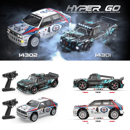 MJX Hyper Go 14301/14302 1/14 Scale 4WD Brushless Drift Rally Buggy Metal Chassis Hydraulic Shock RC Car RTR