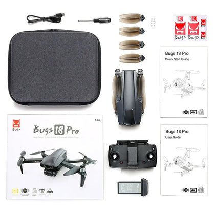 MJX Bugs B18 PRO 4K EIS HD Camera GPS 3-Axis Gimbal 3KM 5G WiFi Optical Flow Brushless Foldable Quadcopter RTF