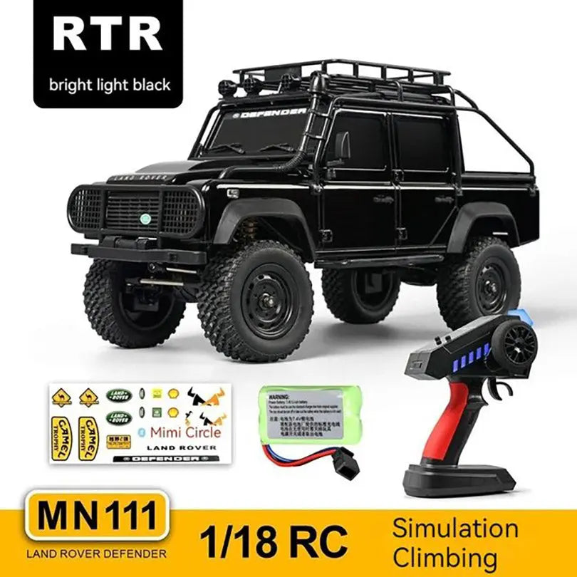 MNRC MN111 1/18 Scale 4WD RC Rock Crawler Off-Road Truck Portal Axle Alloy Shell LED Light Classic Vehicle RTR