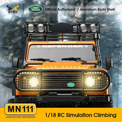 MNRC MN111 1/18 Scale 4WD RC Rock Crawler Off-Road Truck Portal Axle Alloy Shell LED Light Classic Vehicle RTR