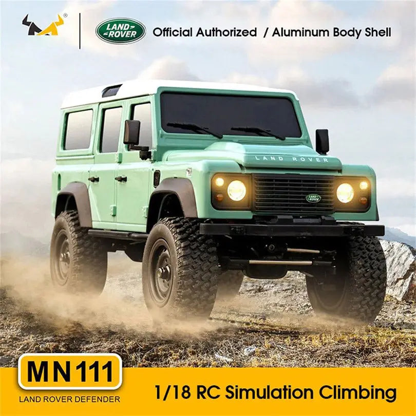 MNRC MN111 1/18 Scale 4WD RC Rock Crawler Off-Road Truck Portal Axle Alloy Shell LED Light Classic Vehicle RTR
