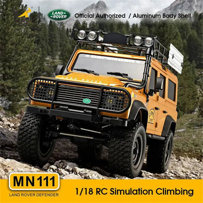 MNRC MN111 1/18 Scale 4WD RC Rock Crawler Off-Road Truck Portal Axle Alloy Shell LED Light Classic Vehicle RTR