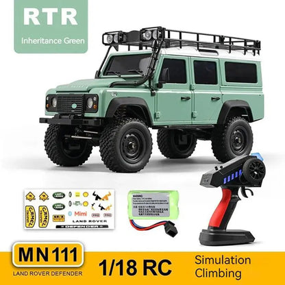 MNRC MN111 1/18 Scale 4WD RC Rock Crawler Off-Road Truck Portal Axle Alloy Shell LED Light Classic Vehicle RTR
