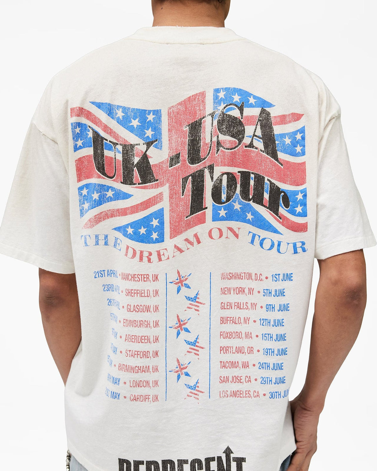 Represent Dream On Tour T-Shirt in Washed Ecru