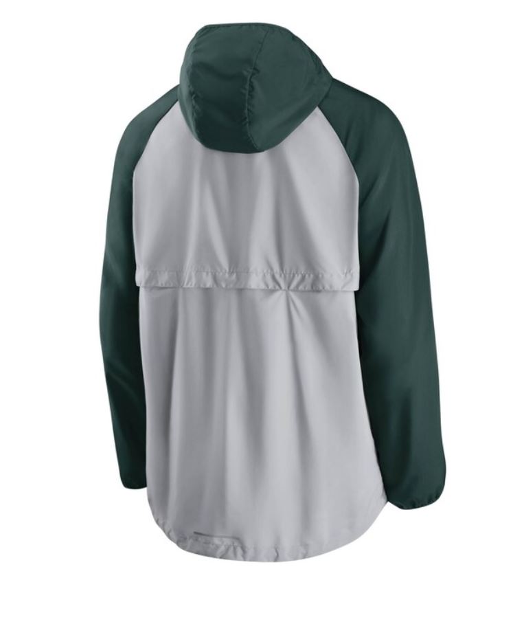 Men's Nike Oakland Athletics Mesh Logo Essential Full-Zip Hoodie Jacket - GREY/GREEN
