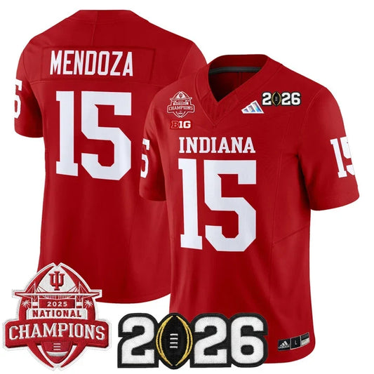 Fernando Mendoza Indiana Hoosiers 2025 National Champions & 2026 CFP Final Patch Jersey - Red