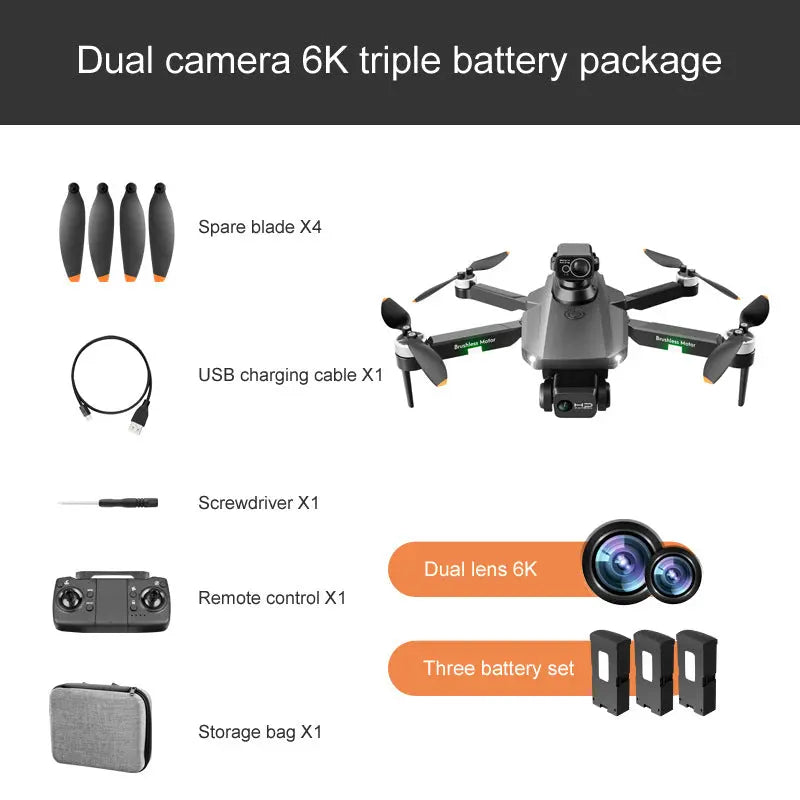 RG101 MAX GPS Drone 4K Dual HD Camera FPV 3KM Brushless Foldable Quadcopter RTF