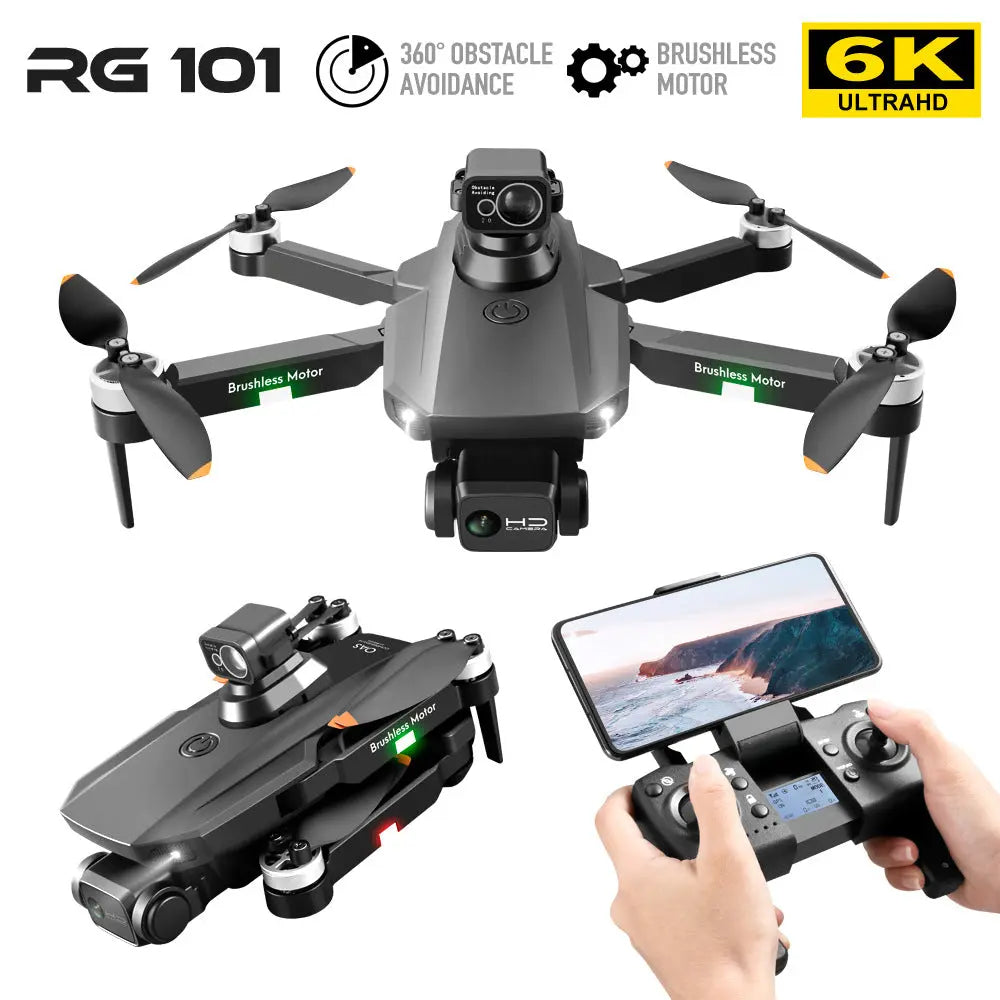 RG101 MAX GPS Drone 4K Dual HD Camera FPV 3KM Brushless Foldable Quadcopter RTF