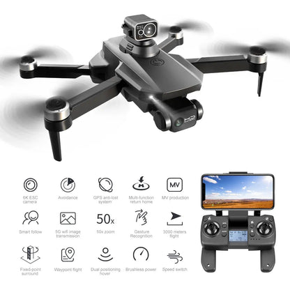 RG101 MAX GPS Drone 4K Dual HD Camera FPV 3KM Brushless Foldable Quadcopter RTF