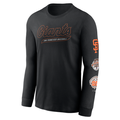 Nike San Francisco Giants Cooperstown Collection Knockout Long Sleeve T-Shirt-Black